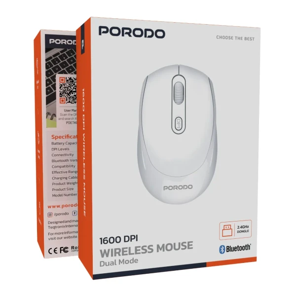 موس سایلنت بیسیم دو حالته Porodo PD-ETK04 - Image 7